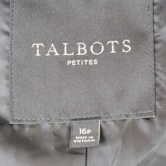 Talbots Petites Glen Houndstooth Plaid Water Resistant Trench/Rain Coat Sz 16P - Picture 11 of 13